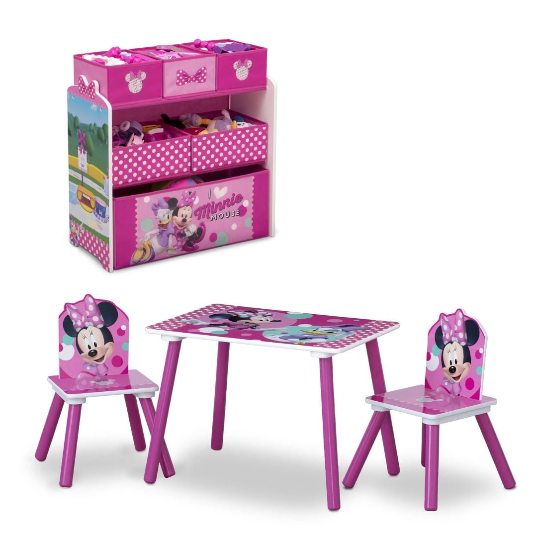 Set Juego De Mesa Y Organizador Infantil Minnie Mouse Delta Children