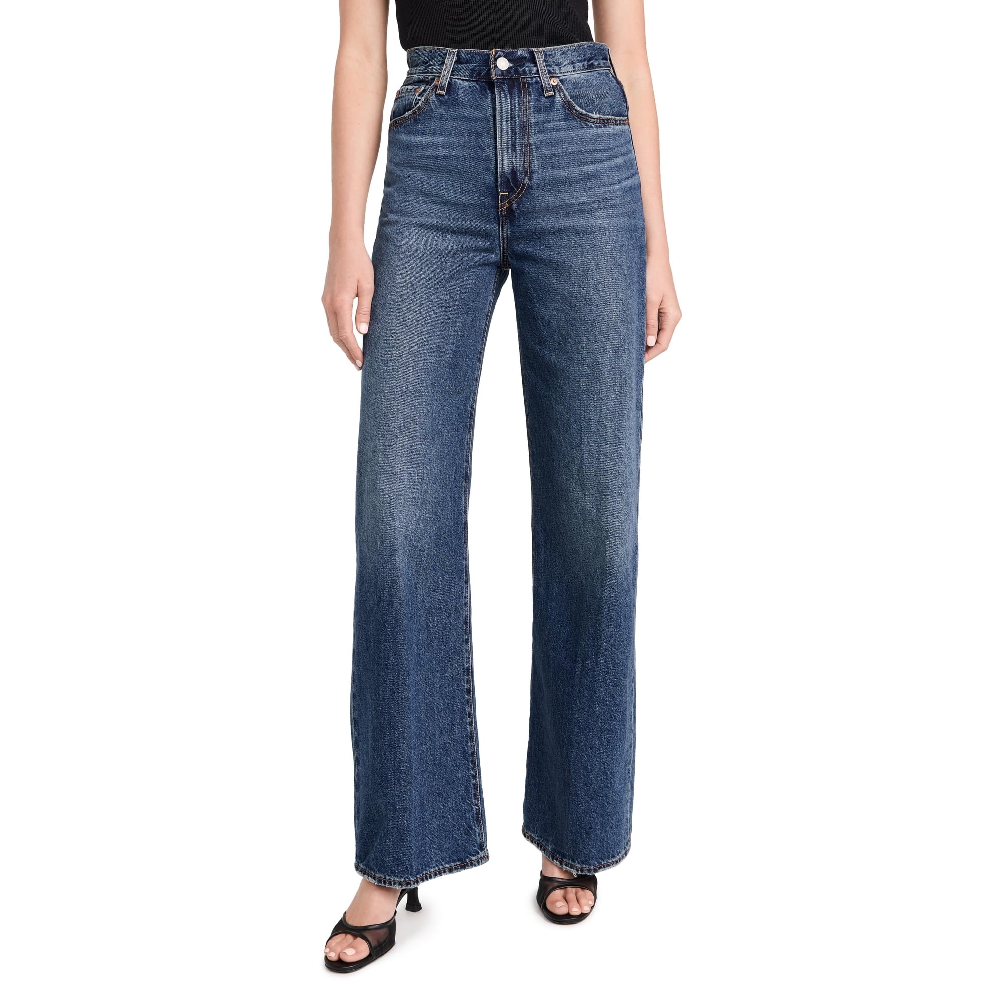 Vaqueros Levi's Ribage De Pierna Ancha Para Mujer, Con Perímetro Polar, 26