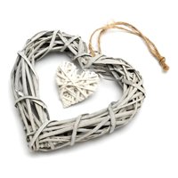 Genérico - Corazón Colgante 20Cm Mimbre Rústico Bricolaje Set De 3 Jhn