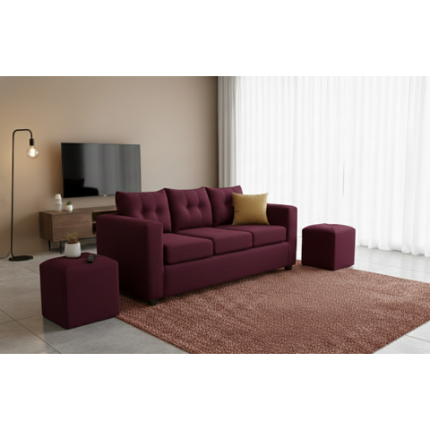 Fancy Hogar - Sofa Venecia 3 Cuerpos 2 Puff