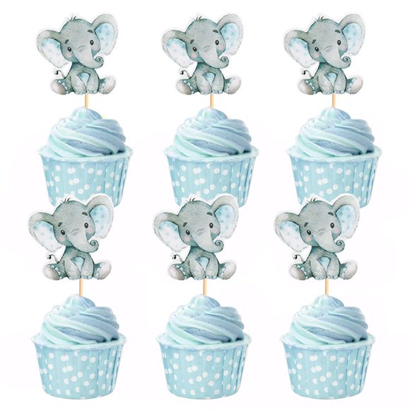 Adorno para pastel AMABAZR 24 piezas - Decoraciones de elefante