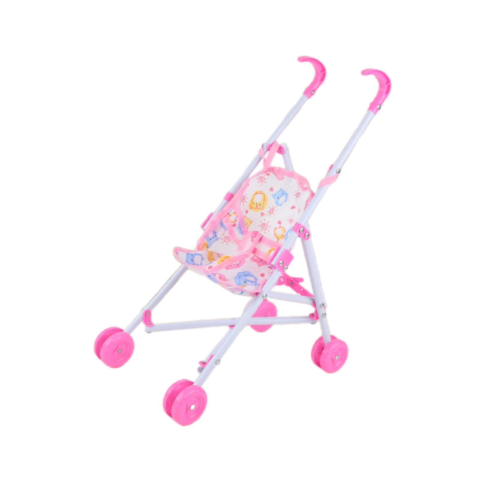 Magideal - Carrito De Empuje En Miniatura Plegable, Juguete De Regalo, Porta Muñecas, Juego De Rol, Cochecitos De Muñecas Para Bebés Educativos, 10 Pulgadas Para Rojo