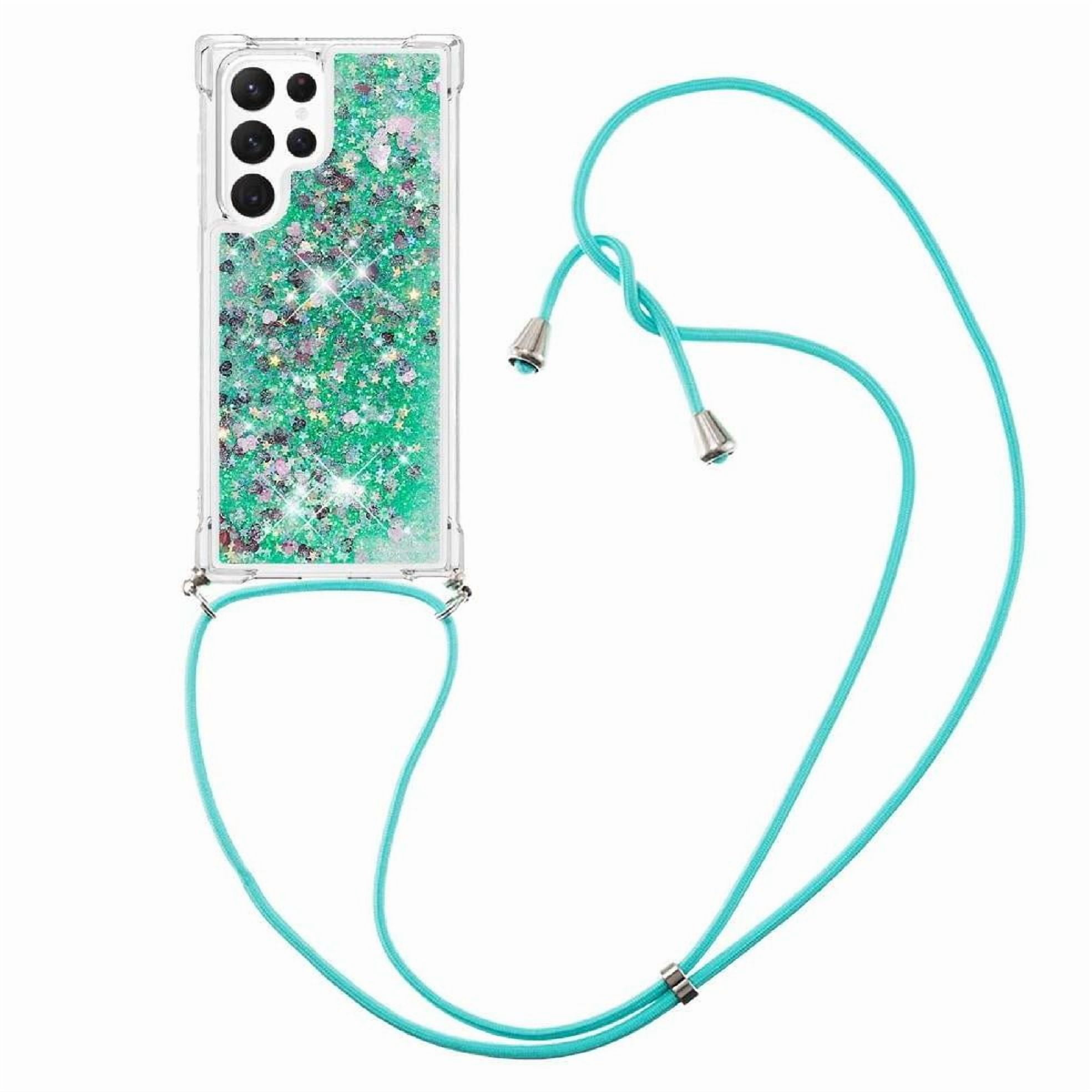 Funda Foxdock Para Samsung Galaxy S22 Ultra Con Cuerda Ajustable, Brillo Líquido, Protección Antigolpes Y Lente – Ideal Para Regalo