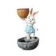 thumbnail image 3 of Bonito Conejo Estatua Maceta Regalo Manualidades Regalo Porche Patio Decoración Escritorio Azul, 3 of 5