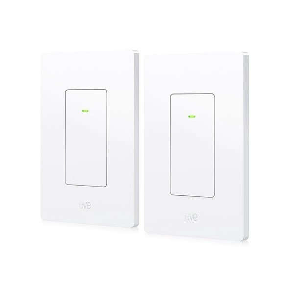 Interruptor de pared inteligente Eve Light Switch (Matter), paquete de 2