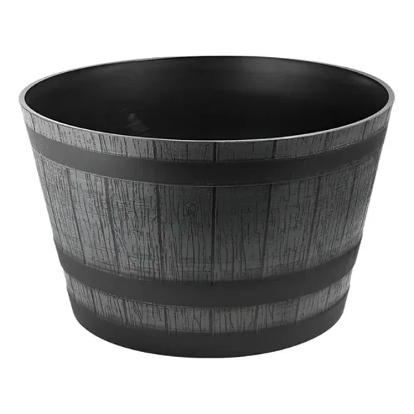 Macetero Look Barril 44×26cm Negro