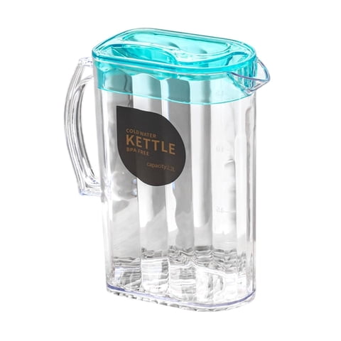Magideal - Jarra De Agua, Tetera Para Té Helado, Recipiente De Regalo Para El Hogar Con Asa, Jarra De Agua Para Refrigerador, Jarra Para Té Helado, Bebida, Limon Azul Rectangular