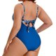 thumbnail image 4 of Agnes Orinda Traje de Baño de Una Pieza para Mujer Tallas Grandes Escote en V Estampado de Leopardo con Control de Abdomen Frente Retorcido Fruncido Traje de Natación con Almohadillas Removibles Azul, 4 of 8