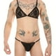 thumbnail image 1 of Sexy Men's Lace G-string & Bra Set - Transparent Floral Pattern Mesh Underwear for Muscle Pj Costume and Crossdresser Nightclub Wear, 1 of 5