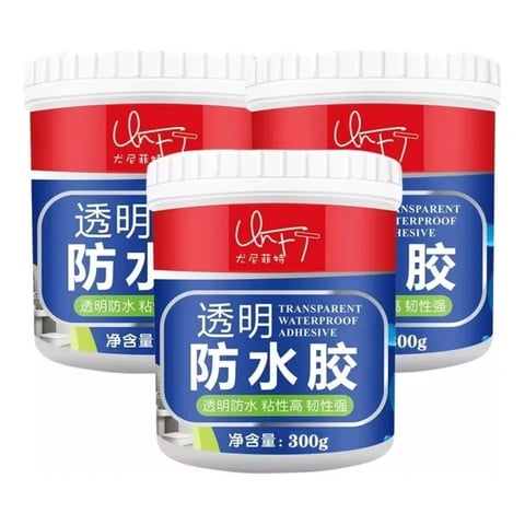 Daat Store - 3 Sellador Adhesivo Impermeable Transparente Tapa Gotera 300