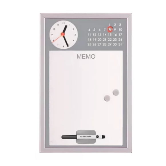 Pizarra Bi-Cg019516 Memo Reloj 40X35 Cm Gris