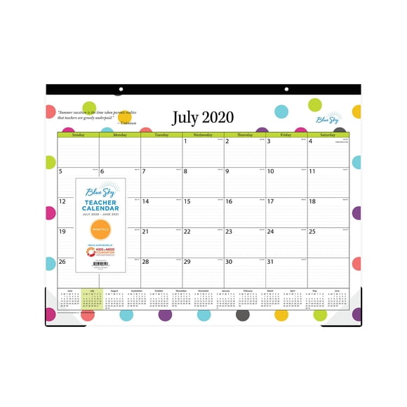 Desk Pad Calendar Blue Sky para el curso académico 2020-2021