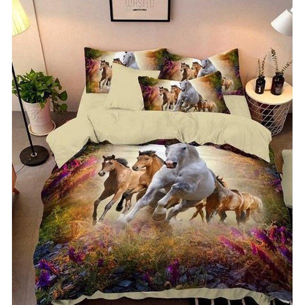 Herd Of Horses Running Perfect Gifts For Christmas Quilt Duvet Cover Set Kids3-Piece Bedding Set
