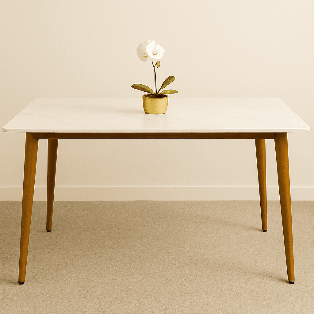 Oh! Mi Hogar ® - Mesa De Comedor Rectangular De Cuarzo Calacatta Soft 160x80cm