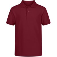 Polo Izod, Uniforme Escolar Para Niños, Manga Corta, Color Burdeos 8