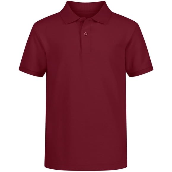 Polo Izod, uniforme escolar para niños, manga corta, color burdeos 8