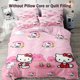 thumbnail image 1 of Hello Kitty Pink Duvet Cover Set Cartoon Anime Bedding Set Cute Kids Teens Comforter Cover for Bedroom Home Decoration, 1 of 5