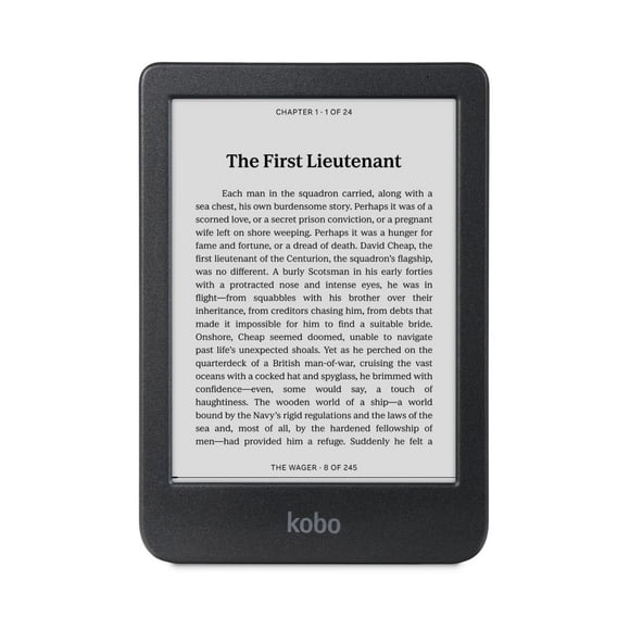 eReader Kobo Clara BW, pantalla táctil de 6 pulgadas, sin reflejos, 16 GB, negro