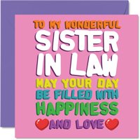 Tarjeta De Cumpleaños Stuff4 Sister In Law Happiness And Love, 14,5 Cm
