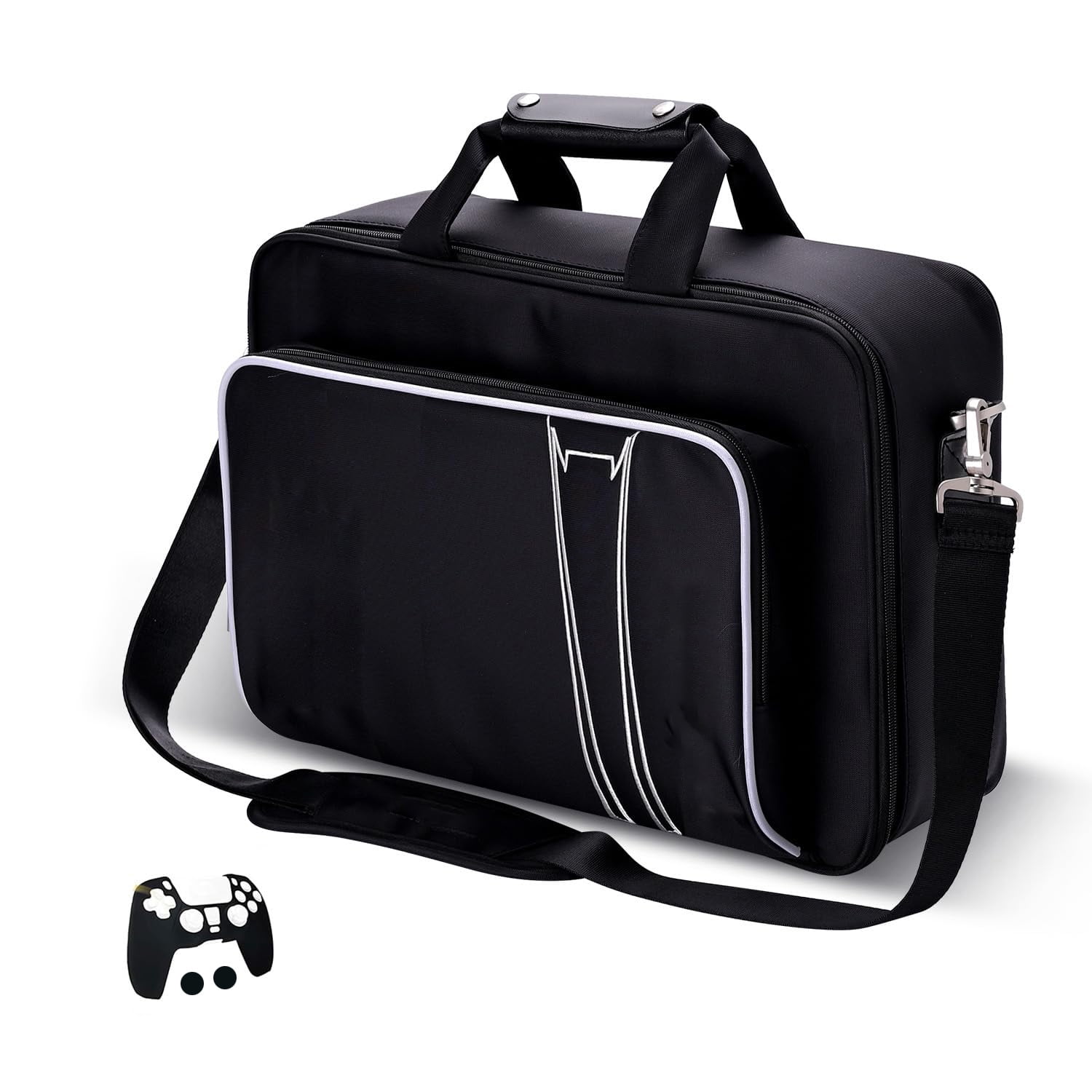 Genérico - Estuche De Almacenamiento, Funda De Transporte Compatible Con Ps5 Edición En Disco Y Digital, Bolsa De Viaje Para El Mando, Incluye Funda Protectora De Silicona