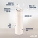 thumbnail image 3 of Botella de agua Ello Pop & Fill de acero inoxidable, 650 ml, color crema, 3 of 9