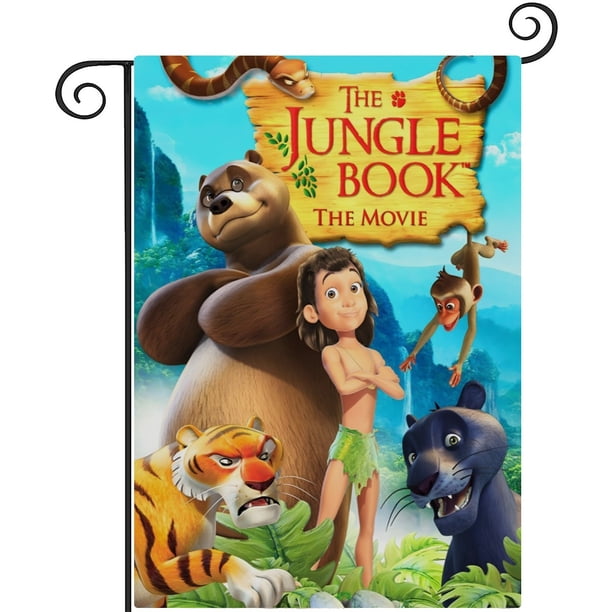 El Libro de la Selva-bandera de jardín temática. Regalo perfecto para fans, amigos y familiares, ideal para actividades al aire libre y decoración de fiestas.28CM*45CM