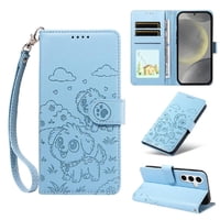 Funda Billetera Foxdock Compatible Con Samsung Galaxy S24, Diseño Perrito Tierno, Ranuras Para Tarjetas Y Soporte Plegable