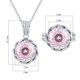 thumbnail image 2 of 2 Pzas Juegos de Joyería Nupcial de Boda para Novia Damas de Honor Madre 12MM Corte Redondo Joyería para Mujer para Fiesta de Graduación Rosa Colgante de CZ Collar y Anillos (Talla 5-9), 2 of 8