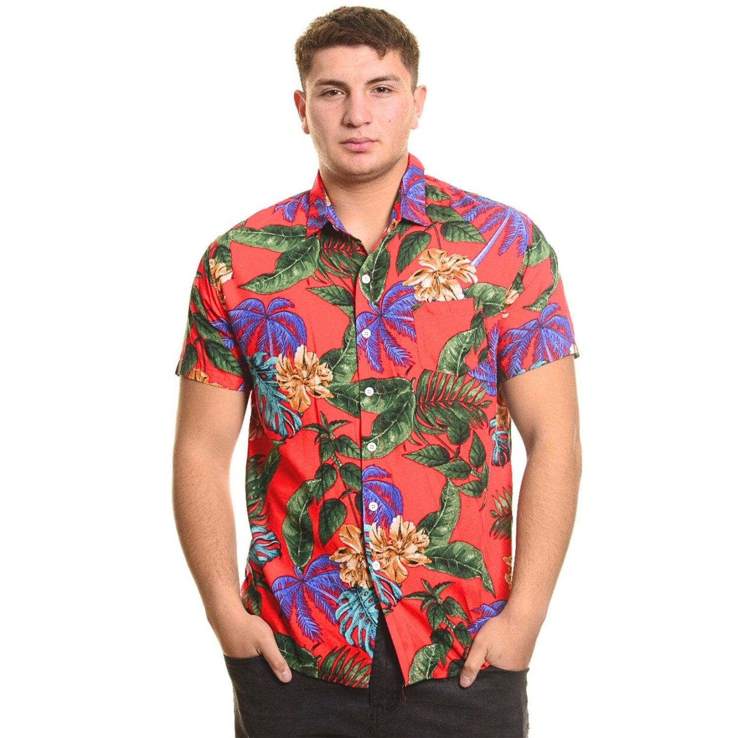 Likeshop - Camisa Guayabera Manga Corta Fashion Hombre Diseño Botones 090