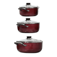 Genérico - Set De Ollas Baterias 6 Piezas Antiadherente Roj