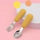 thumbnail image 3 of 2pcs Toddler Cutlery Stainless Steel Baby Fork And Spoon Kids Cutlery Set With Round Handle For Lunch Box, Safe Fork, Kids Spoon, 3 of 4
