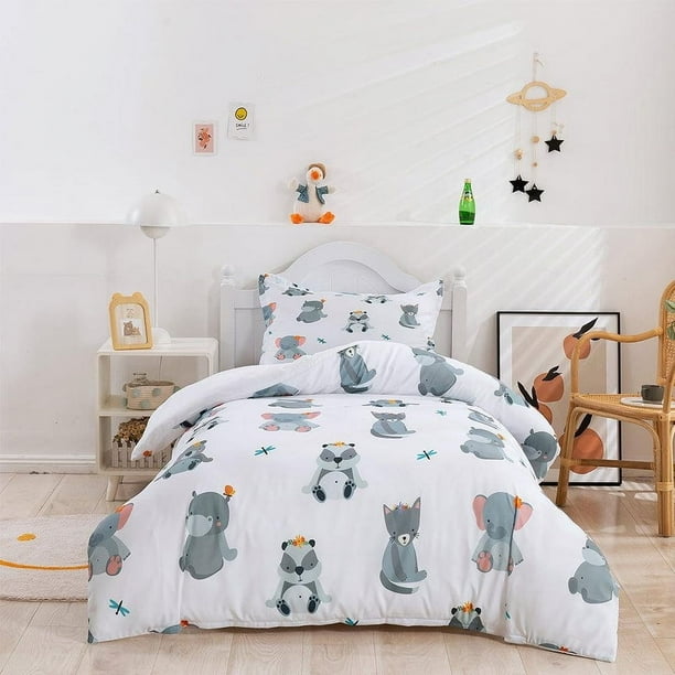 3D Cartoon Animal Cute Quilt Cover Set Ropa de cama Set Funda Nórdica Fundas de almohada 399