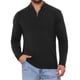 thumbnail image 1 of INSPIRE CHIC Suéter de Hombre con Cremallera Cuarto, Cuello Simulado de Polo, Tejido, Talla L, Negro, 1 of 6