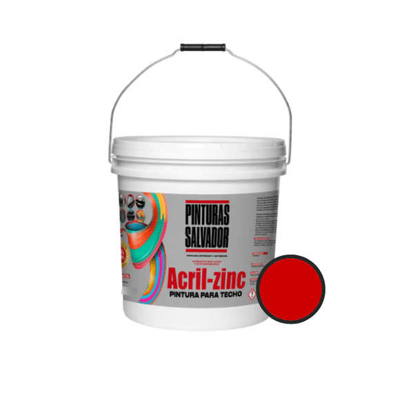 Tineta pintura acrizinc rojo 16lts