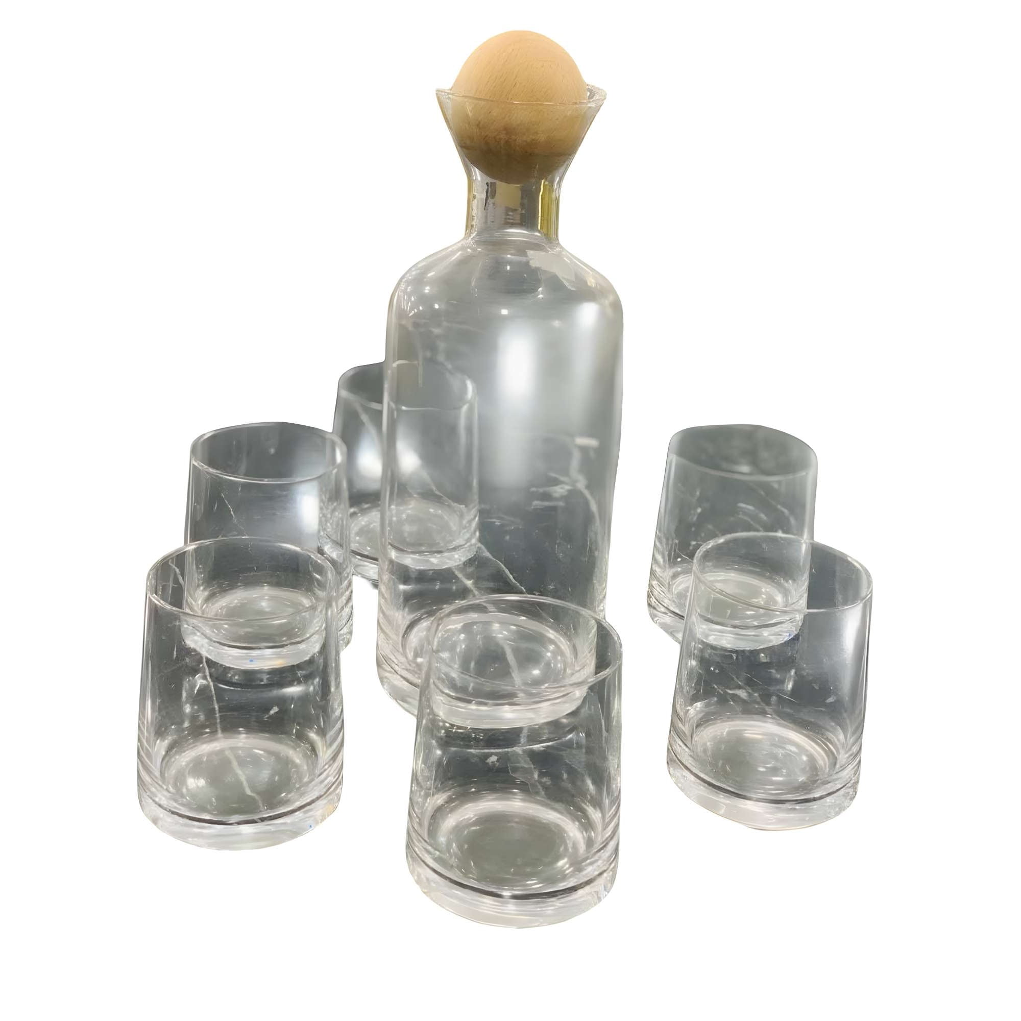 All Mei - Juego De Jarra De Vidrio Mas 6 Vasos Transparente