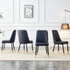 thumbnail image 1 of Modern dining chairs, equipped with PU artificial leather backrest cushions and black metal legs, suitable for restaurants, kitchens, and bedrooms. Set of 4 pieces (black+PU leather)C-007, 1 of 3