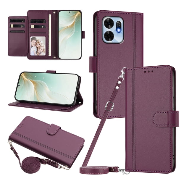Funda Billetera de Cuero Sintético para Honor X6D, Morado Oscuro
