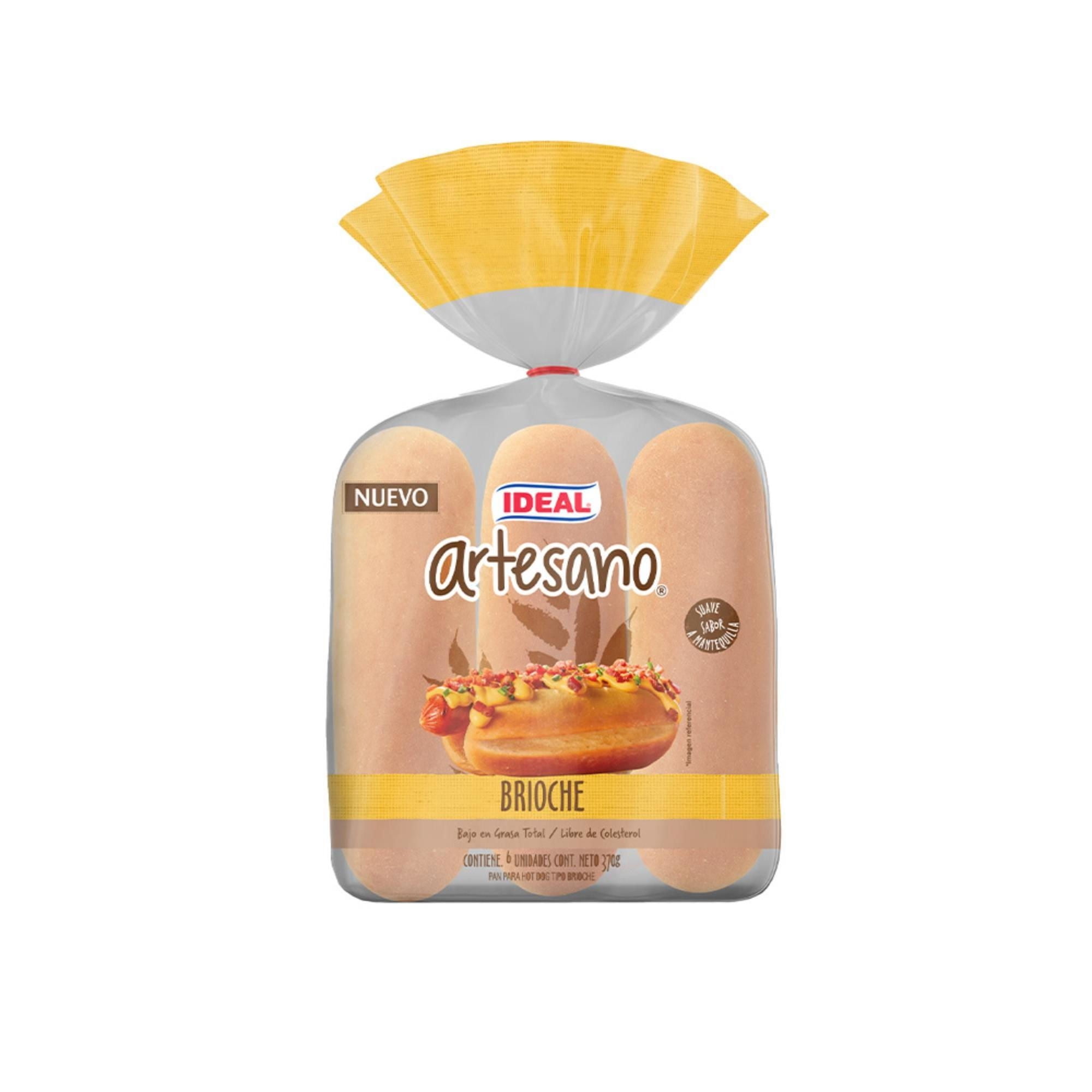 Pan Hot Dog Brioche Artesano 6 Un 370 g Ideal