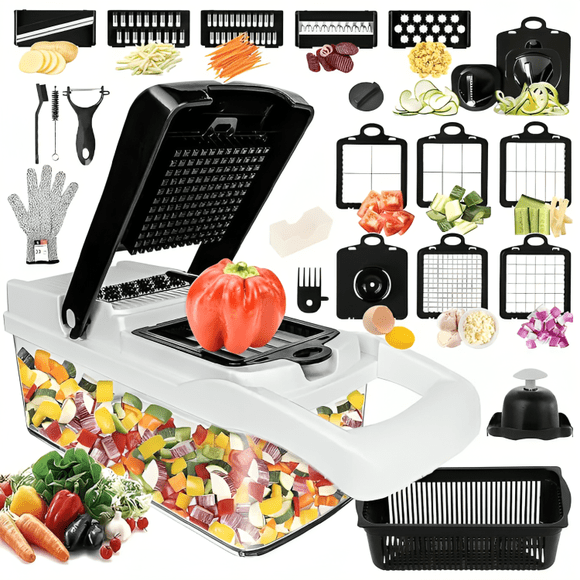 Picador De Verduras Multifuncional 26 Piezas Mandolina Ralla