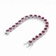 thumbnail image 3 of Pulseras de Rubí Creado Corte Corazón Chapadas en Oro de 18K para Mujer Pulsera de Tenis de Plata Esterlina S925 para Esposa 6-7.5 Pulgadas, 3 of 6