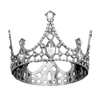 Magideal - Corona De Princesa Diadema Corona Cupcake Cake Topper Tiaras Tocados Para Fiestas Temáticas De Boda Decoración De Fiesta De Bienvenida De Bebé De Hall Plata