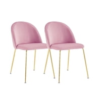 Habita2 Chile - Pack 2 Sillas Sitiales Nordic Felpa Gold - Rosado