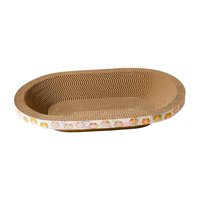 Magideal - Cama Rascadora Para Gatos De Cartón Ovalada, Almohadilla Rascadora Para Gatos, Accesorios Para Mascotas Para Dormir, Tabla Rascadora Para Descansar Y Extra Grande