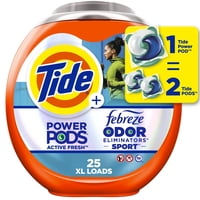 Detergente Para Ropa Pacs Tide Power Pods Con Febreze Sport De 25 Unidades