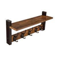 Repisa Perchero Belug Flotante Madera Marrón Estilo Industrial Esenzo