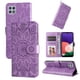 thumbnail image 1 of Funda tipo cartera FOXDOCK para Samsung Galaxy A22 5G , diseño girasol en relieve, cuero PU, cierre magnético, soporte y tarjetero, 1 of 5