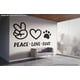 thumbnail image 2 of Decomural Peace Love Dogs Hand Drawn Hearts WS-80074, 2 of 2