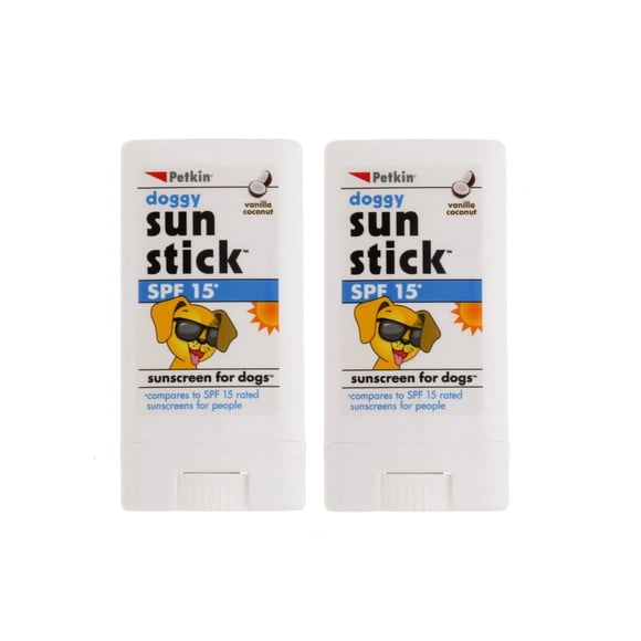 Protector solar Petkin Dog Sunstick SPF 15 para perros, 14,1 g, paquete de 2