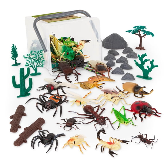 Cubo de juguete para animales Terra de Battat Bugs & Reptiles, 60 piezas