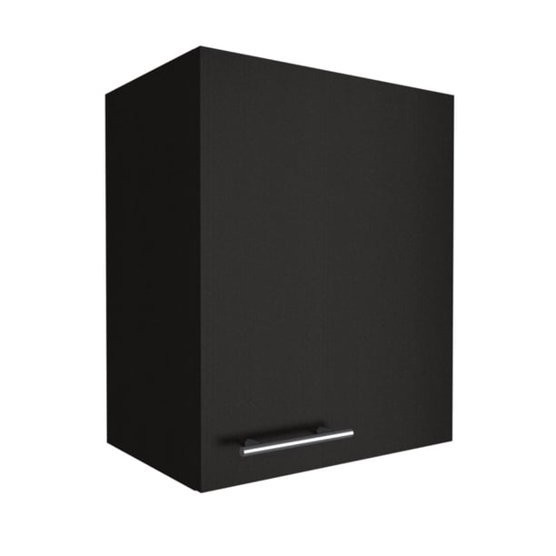 Mueble Superior Con 1 Puerta Derecha Abatible Y Entrepaños Para Colocar Objetos 60x50x33,5 Cm Negro